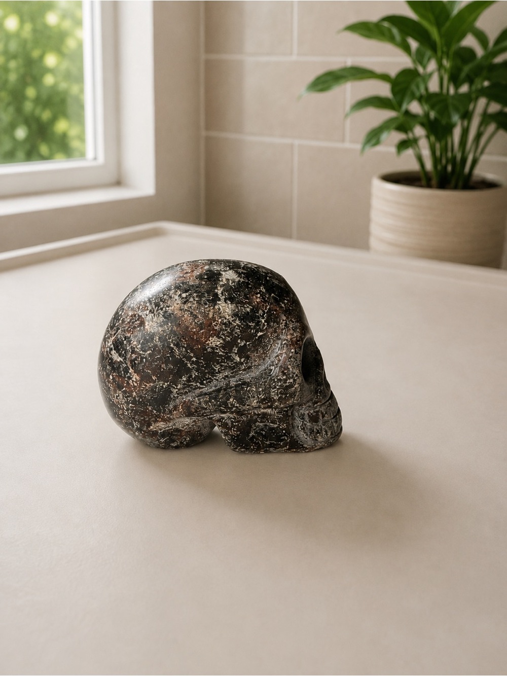 Arfvedsonite Skull - Picture 2 of 3